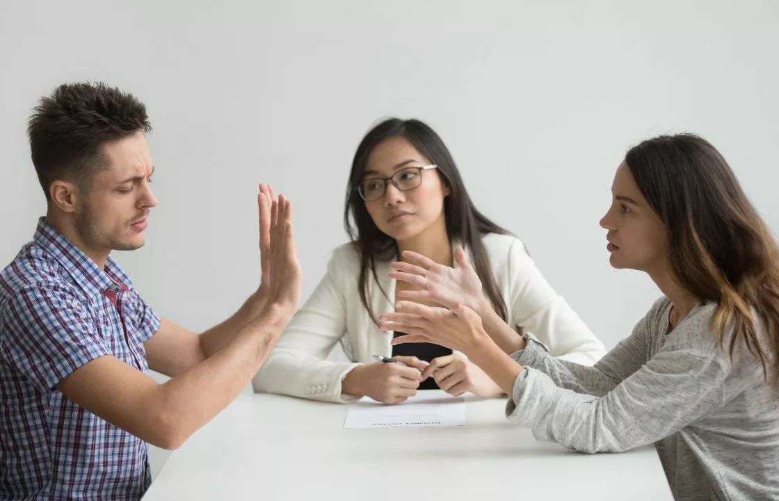 Image of couple arguing in family mediation Colchester