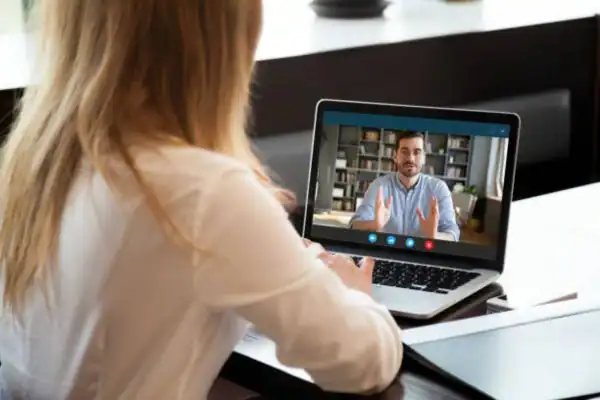 image of woman attending online mediation Colchester speak to our team today!
